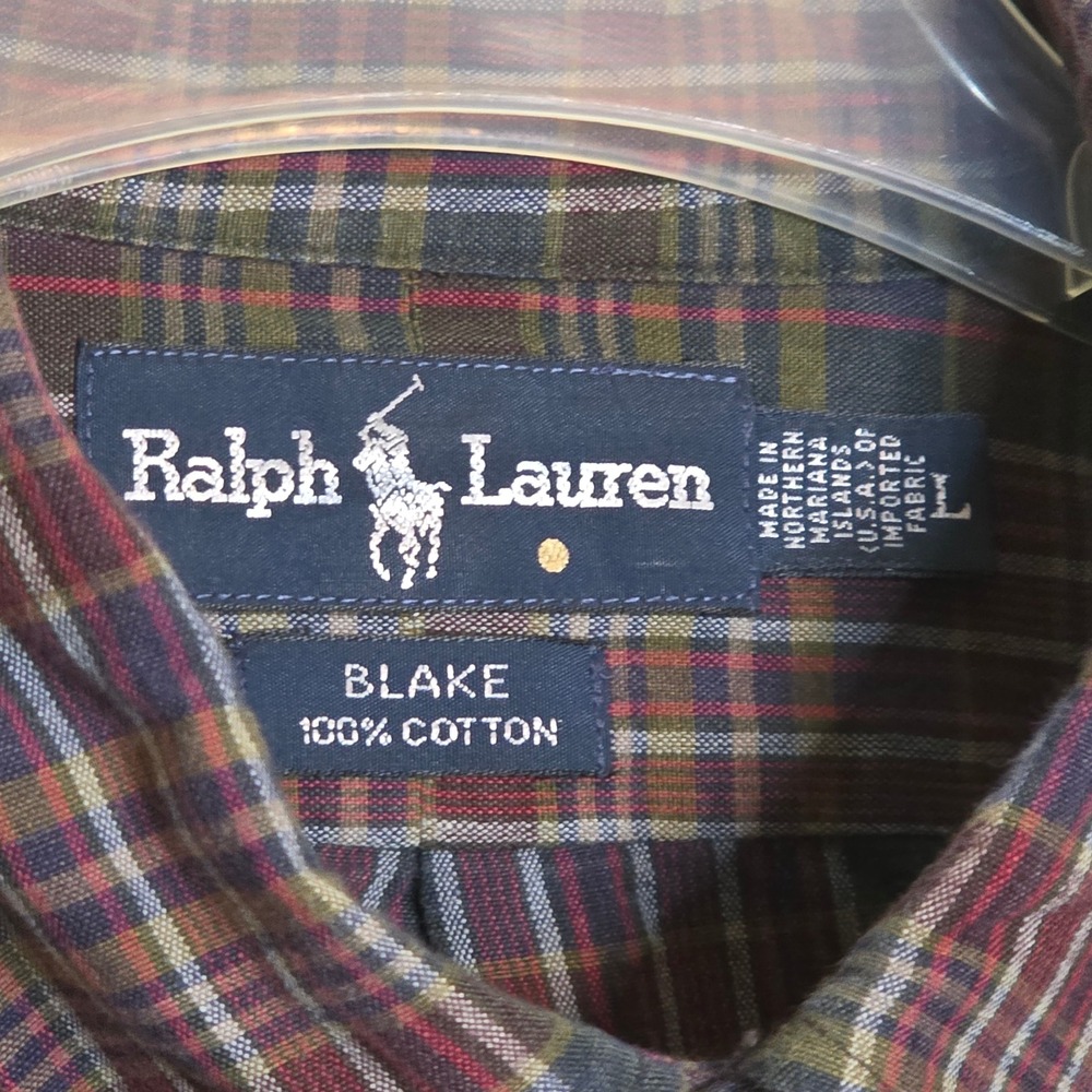 Ralph Lauren Mens Large Blake Collection Plaid Button Down Shirt Fall - Picture 4 of 6